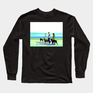 Dog Walkers with Doberman Long Sleeve T-Shirt